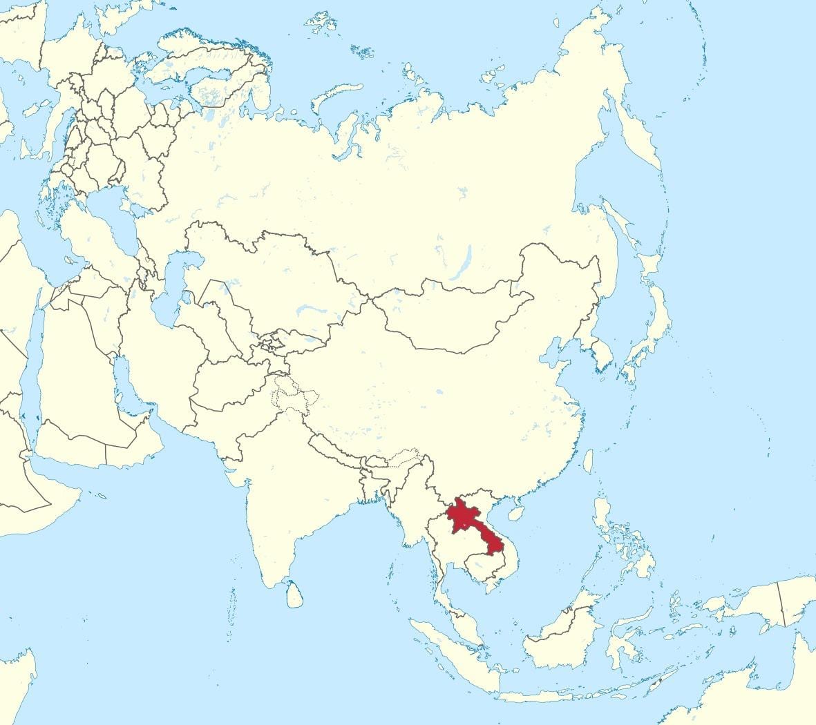 Bản đồ của lào châu á