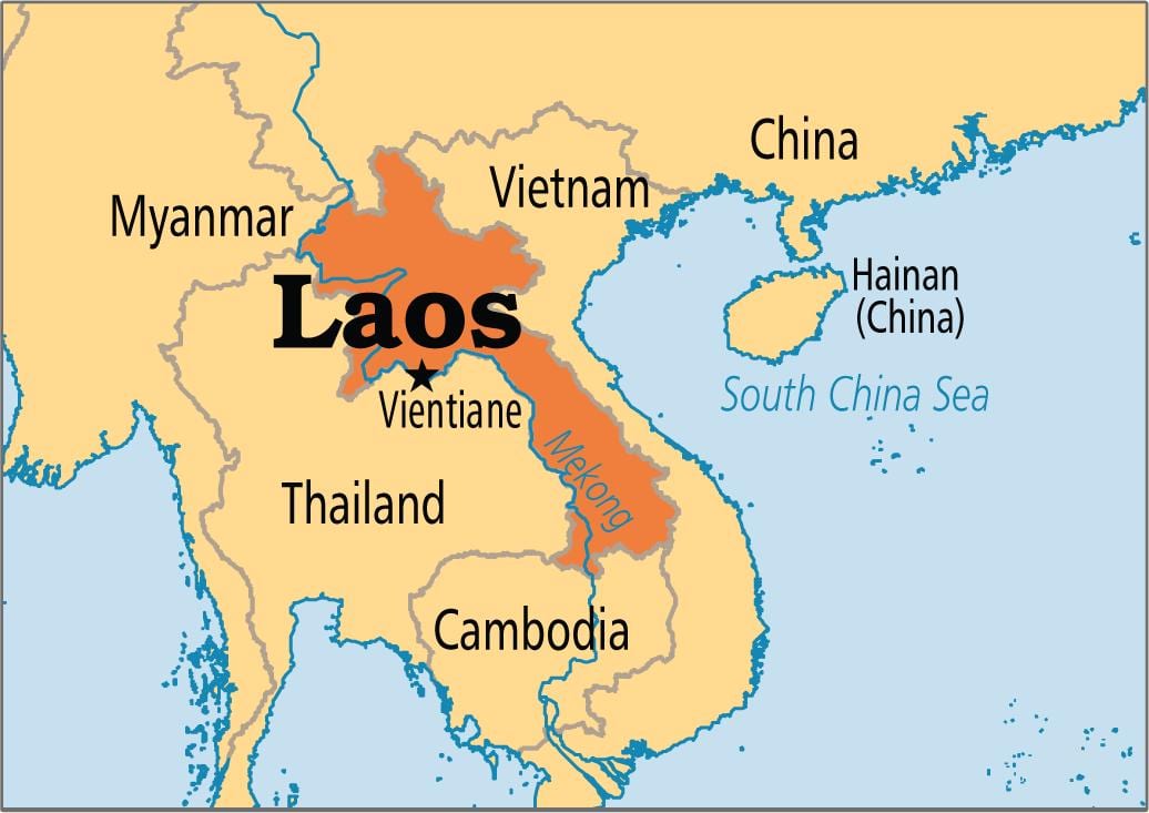 lào nước trong bản đồ thế giới