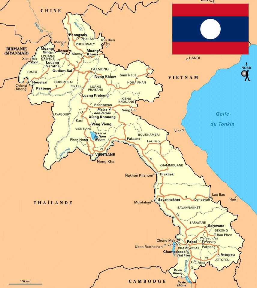 Bản đồ của nam lào