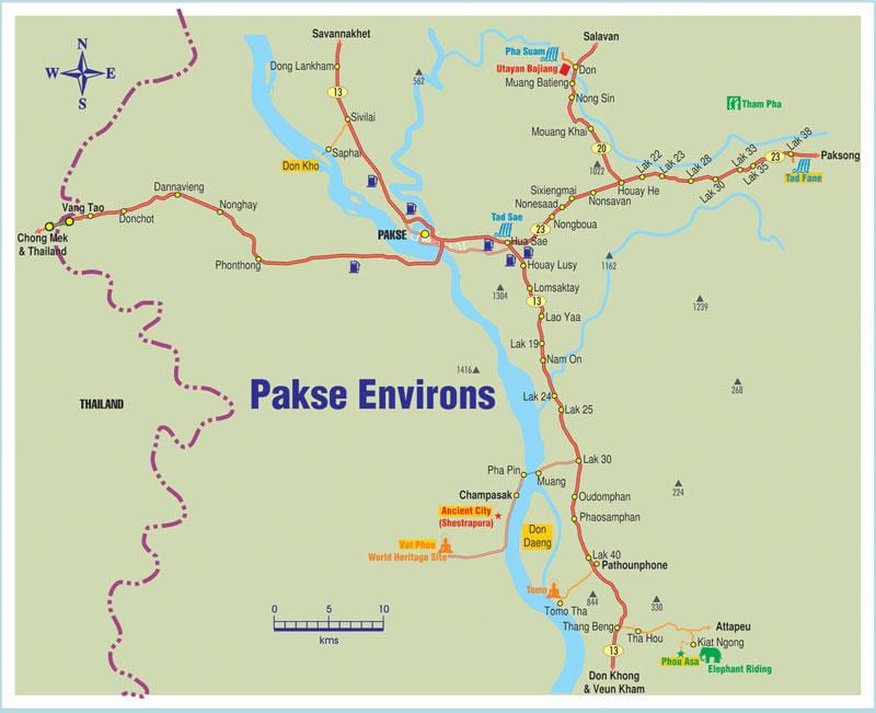 Bản đồ của pakse lào