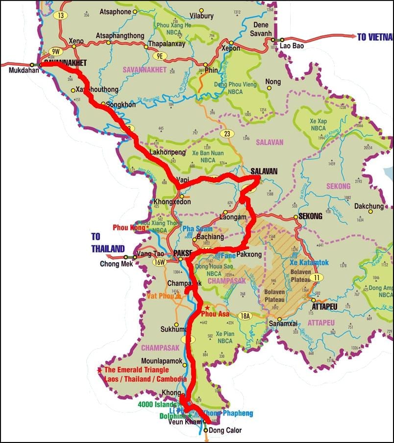 Bản đồ của savannakhet lào