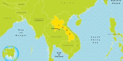 Lào vị trí trên bản đồ thế giới