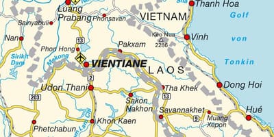 Sân bay tại lào bản đồ