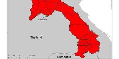 Bản đồ của lào sốt rét 